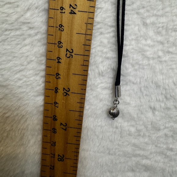 Handmade Necklace Blue Silver Shell Porcelain Beads 26" Statement - Picture 6 of 6